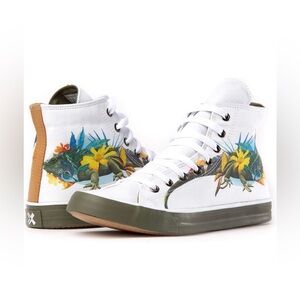 BLANX Women's High-Top Limited-Edition Cotton Sneaker or Tennis Shoe, Iguana,7.5